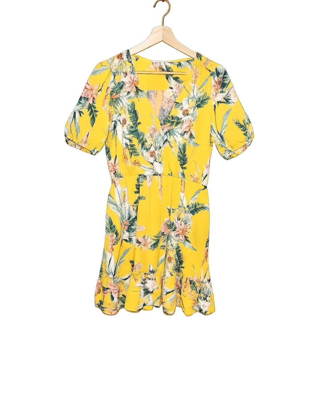 Lucky Brand Tropical Floral Dress M Boho Resortwear Vacation Romantic Feminine - Picture 2 of 9